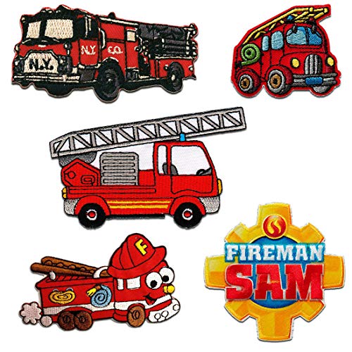 Feuerwehr Set 5 Stück - Aufnäher, Bügelbild, Aufbügler, Applikationen, Patches, Flicken, zum aufbügeln von Catch the Patch
