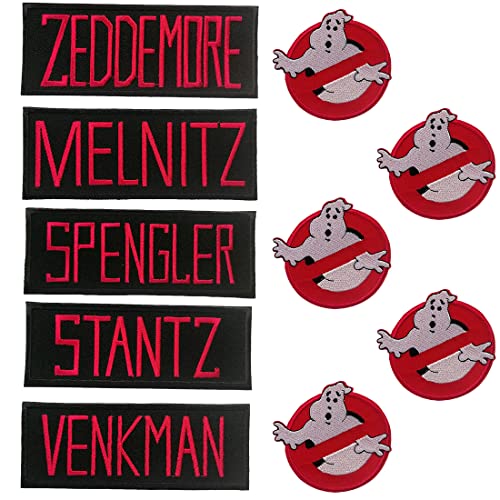Ghostbuster Set 10 Stück Logo Film Stantz Venkman Melnitz Zeddemore Spengler - Aufnäher, Bügelbild, Aufbügler, Applikationen, Sticker von Catch the Patch