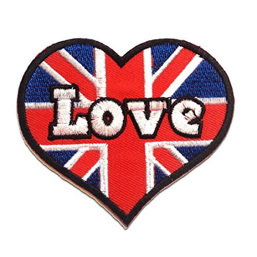 Herz I Love UK ENGLAND - Aufnäher, Bügelbild, Aufbügler, Applikationen, Patches, Flicken, zum aufbügeln, Größe: 8 x 7.5 cm Herz I Love UK ENGLAND - Aufnäher, Bügelbild, Aufbügler, Applikationen, Patches, Flicken, zum aufbügeln, Größe: 8 x 7.5 cm von Catch the Patch