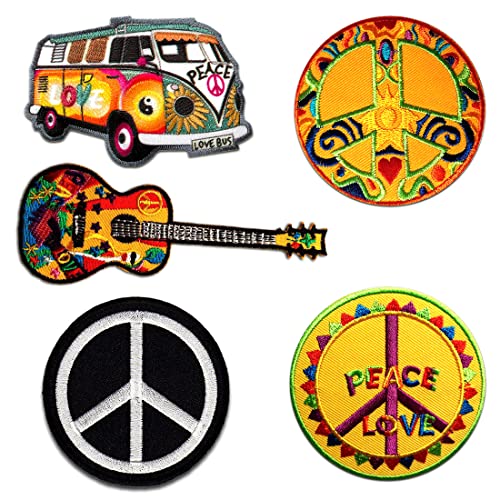 Hippie Set 5 Stück - Aufnäher, Bügelbild, Aufbügler, Applikationen, Patches, Flicken, Zum Aufbügeln Hippie Set 5 Stück - Aufnäher, Bügelbild, Aufbügler, Applikationen, Patches, Flicken, Zum Aufbügeln von Catch the Patch