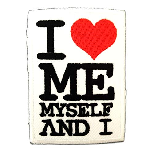 I Love Me Myself and I - Aufnäher, Bügelbild, Aufbügler, Applikationen, Patches, Flicken, zum aufbügeln, Größe: 6,8 x 7,6 cm I Love Me Myself and I - Aufnäher, Bügelbild, Aufbügler, Applikationen, Patches, Flicken, zum aufbügeln, Größe: 6,8 x 7,6 cm von Catch the Patch