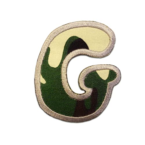 Komplettes Alphabet einzeln auswählbar - Aufnäher, Bügelbild, Aufbügler, Applikationen, Patches, Flicken, zum aufbügeln, Größe:, Alphabet/Buchstabe:Buchstabe G - 6.2x5.3cm von Catch the Patch