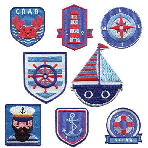 Küste Set 8 Stück - Aufnäher, Bügelbild, Aufbügler, Applikationen, Patches, Flicken, Zum Aufbügeln Küste Set 8 Stück - Aufnäher, Bügelbild, Aufbügler, Applikationen, Patches, Flicken, Zum Aufbügeln von Catch the Patch