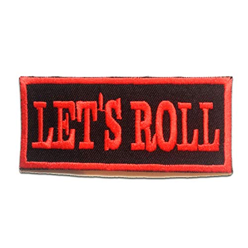 LET''S ROLL Rock - Aufnäher, Bügelbild, Aufbügler, Applikationen, Patches, Flicken, zum aufbügeln, Größe: 8.7 x 3.9 cm von Catch the Patch