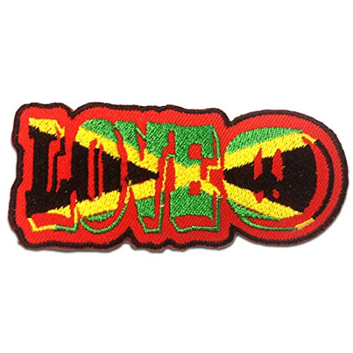 LOVE Reggae Peace Frieden - Aufnäher, Bügelbild, Aufbügler, Applikationen, Patches, Flicken, zum aufbügeln, Größe: 9,6 x 4 cm LOVE Reggae Peace Frieden - Aufnäher, Bügelbild, Aufbügler, Applikationen, Patches, Flicken, zum aufbügeln, Größe: 9,6 x 4 cm von Catch the Patch