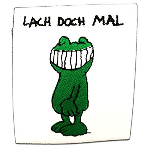 Lach Doch Mal - Aufnäher, Bügelbild, Aufbügler, Applikationen, Patches, Flicken, zum aufbügeln, Größe: 6,8 x 7,6 cm Lach Doch Mal - Aufnäher, Bügelbild, Aufbügler, Applikationen, Patches, Flicken, zum aufbügeln, Größe: 6,8 x 7,6 cm von Catch the Patch
