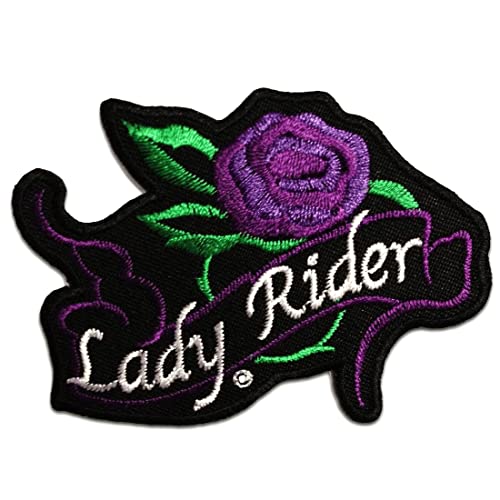 Lady Rider Biker - Aufnäher, Bügelbild, Aufbügler, Applikationen, Patches, Flicken, Zum Aufbügeln, Größe: 9 x 7 cm, Farbe:lila Lady Rider Biker - Aufnäher, Bügelbild, Aufbügler, Applikationen, Patches, Flicken, Zum Aufbügeln, Größe: 9 x 7 cm, Farbe:lila von Catch the Patch