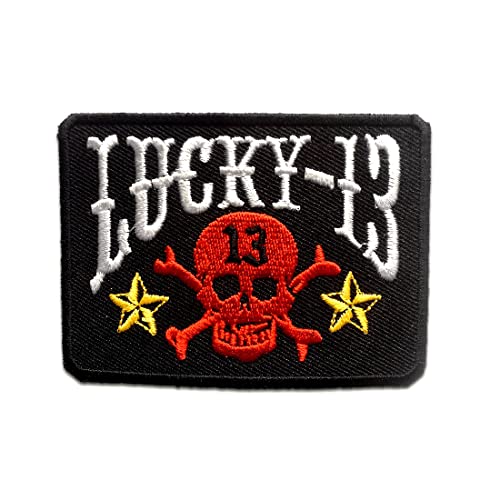 Catch the Patch Lucky 13 Biker - (Größe: 5,7 x 7,7 cm) – Stickpatch – Ideal für Kutte, Rockerjacke, Jeansweste, Kleidung & Accessoires – Robuster Patch für Erwachsene Catch the Patch Lucky 13 Biker - (Größe: 5,7 x 7,7 cm) – Stickpatch – Ideal für Kutte, Rockerjacke, Jeansweste, Kleidung & Accessoires – Robuster Patch für Erwachsene von Catch the Patch