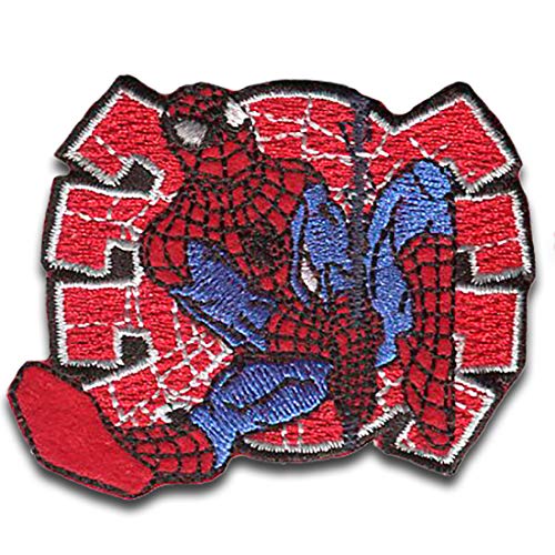 Marvel © Spiderman Comic Netz - Aufnäher, Bügelbild, Aufbügler, Applikationen, Patches, Flicken, zum aufbügeln, Größe: 5,6 x 6,5 cm von Catch the Patch