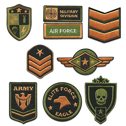 Militär Set 9 Stück - Aufnäher, Bügelbild, Aufbügler, Applikationen, Patches, Flicken, zum aufbügeln von Catch the Patch