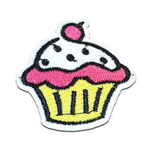 Muffin Cupcake mit Kirsche - Aufnäher, Bügelbild, Aufbügler, Applikationen, Patches, Flicken, zum aufbügeln, Größe: 5,4 x 5 cm Muffin Cupcake mit Kirsche - Aufnäher, Bügelbild, Aufbügler, Applikationen, Patches, Flicken, zum aufbügeln, Größe: 5,4 x 5 cm von Catch the Patch