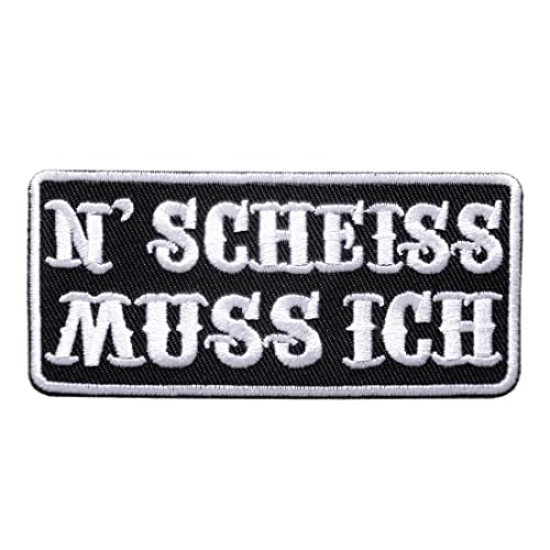 N Scheiss Muss Ich Lustige Biker Witzige Motorrad Sprüche Rocker Heavy Metal - Aufnäher, Bügelbild, Sticker, Größe: 9,5 x 4,2 cm N Scheiss Muss Ich Lustige Biker Witzige Motorrad Sprüche Rocker Heavy Metal - Aufnäher, Bügelbild, Sticker, Größe: 9,5 x 4,2 cm von Catch the Patch
