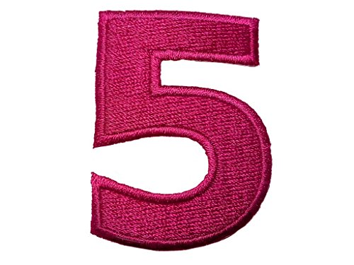 Nummer Rosa, zum Aufbügeln, bestickt, Applikation für Kleidung, Nr. 5-4,9 x 3,7 cm Nummer Rosa, zum Aufbügeln, bestickt, Applikation für Kleidung, Nr. 5-4,9 x 3,7 cm von Catch the Patch