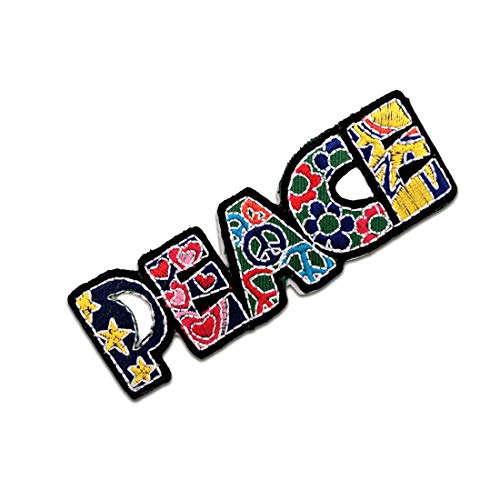 Peace Frieden - Aufnäher, Bügelbild, Aufbügler, Applikationen, Patches, Flicken, zum aufbügeln, Größe: 10 x 3 cm Peace Frieden - Aufnäher, Bügelbild, Aufbügler, Applikationen, Patches, Flicken, zum aufbügeln, Größe: 10 x 3 cm von Catch the Patch