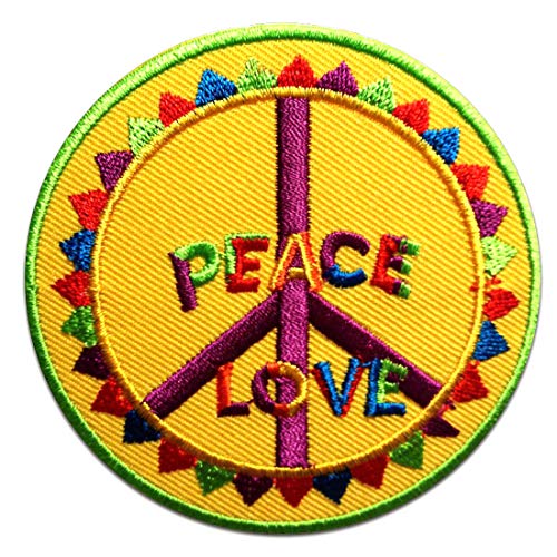 Peace Frieden Love - Aufnäher, Bügelbild, Aufbügler, Applikationen, Patches, Flicken, zum aufbügeln, Größe: Ø 7,5 cm Peace Frieden Love - Aufnäher, Bügelbild, Aufbügler, Applikationen, Patches, Flicken, zum aufbügeln, Größe: Ø 7,5 cm von Catch the Patch