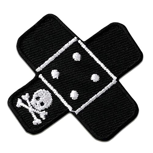 Pflaster Flicken mit Totenkopf - Aufnäher, Bügelbild, Aufbügler, Applikationen, Patches, Flicken, zum aufbügeln, Größe: 5 x 5 cm Pflaster Flicken mit Totenkopf - Aufnäher, Bügelbild, Aufbügler, Applikationen, Patches, Flicken, zum aufbügeln, Größe: 5 x 5 cm von Catch the Patch