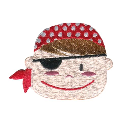 Pirat mit Augenklappe - Aufnäher, Bügelbild, Aufbügler, Applikationen, Patches, Flicken, Zum Aufbügeln, Größe: 5,5 x 4,2 cm von Catch the Patch