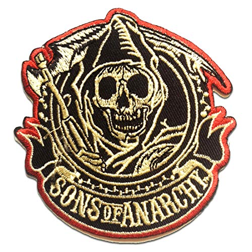 SON OF ANARCHY Motorrad Biker Club - Aufnäher, Bügelbild, Aufbügler, Applikationen, Patches, Flicken, zum aufbügeln, Größe: 8 x 8.2 cm SON OF ANARCHY Motorrad Biker Club - Aufnäher, Bügelbild, Aufbügler, Applikationen, Patches, Flicken, zum aufbügeln, Größe: 8 x 8.2 cm von Catch the Patch