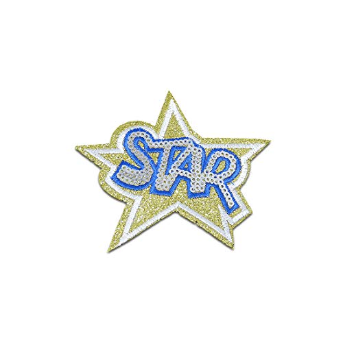 Star Stern mit Pailletten - Aufnäher, Bügelbild, Aufbügler, Applikationen, Patches, Flicken, zum aufbügeln, Größe: 9 x 8,2 cm von Catch the Patch