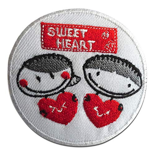 Sweet Heart Herz Liebe - Aufnäher, Bügelbild, Aufbügler, Applikationen, Patches, Flicken, zum aufbügeln, Größe: Ø 7 cm von Catch the Patch