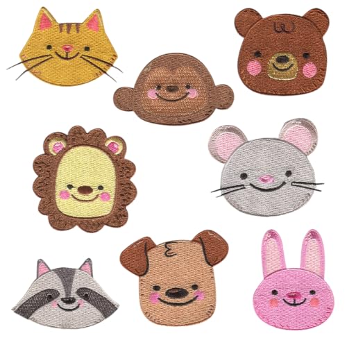Tier Kopf Set 8 Stück - Aufnäher, Bügelbild, Aufbügler, Applikationen, Patches, Flicken, Zum Aufbügeln Tier Kopf Set 8 Stück - Aufnäher, Bügelbild, Aufbügler, Applikationen, Patches, Flicken, Zum Aufbügeln von Catch the Patch