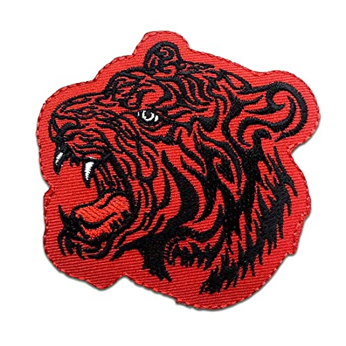 Catch the Patch Tiger Tier - (Größe: 7,5 x 8 cm) – Aufbügler & Applikationen in verschiedenen Größen – Ideal für Kleidung, Schulranzen, Jeans & Rucksäcke von Catch the Patch