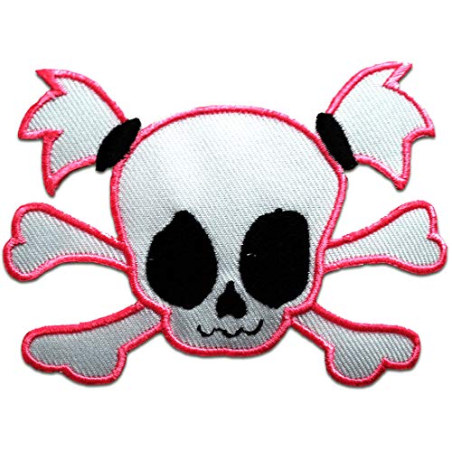 Totenkopf Emo - Aufnäher, Bügelbild, Aufbügler, Applikationen, Patches, Flicken, zum aufbügeln, Größe: 9,7 x 7,4 cm von Catch the Patch