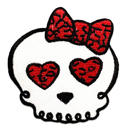 Totenkopf Emo girly - Aufnäher, Bügelbild, Aufbügler, Applikationen, Patches, Flicken, zum aufbügeln, Größe: 7,5 x 7,5 cm Totenkopf Emo girly - Aufnäher, Bügelbild, Aufbügler, Applikationen, Patches, Flicken, zum aufbügeln, Größe: 7,5 x 7,5 cm von Catch the Patch