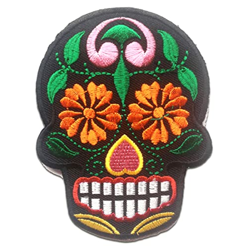Totenkopf Skelett - Aufnäher, Bügelbild, Aufbügler, Applikationen, Patches, Flicken, Zum Aufbügeln, Größe: 7.1 x 9.4 cm, Farbe:schwarz Totenkopf Skelett - Aufnäher, Bügelbild, Aufbügler, Applikationen, Patches, Flicken, Zum Aufbügeln, Größe: 7.1 x 9.4 cm, Farbe:schwarz von Catch the Patch