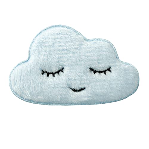 Wolke plüsch Kinder - Aufnäher, Bügelbild, Aufbügler, Applikationen, Patches, Flicken, zum aufbügeln, Größe: 8 x 5 cm von Catch the Patch