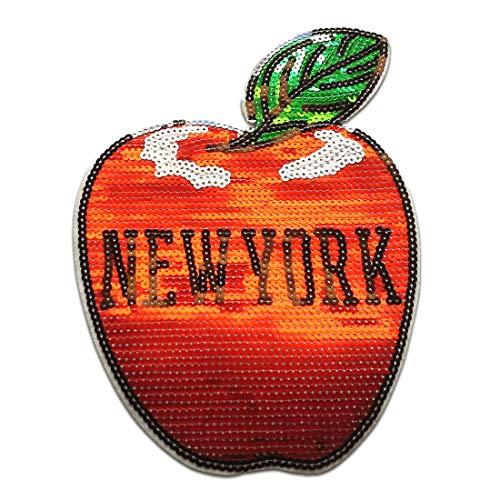 XL New York big apple mit Pailletten - Aufnäher, Applikationen, Patches, Flicken, zum aufnähen, Größe: von Catch the Patch