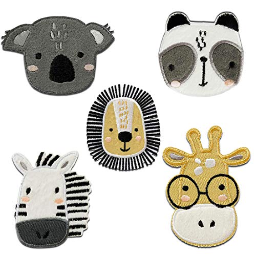 Zoo Set 5 Stück Tier - Aufnäher, Bügelbild, Aufbügler, Applikationen, Patches, Flicken, Zum Aufbügeln Zoo Set 5 Stück Tier - Aufnäher, Bügelbild, Aufbügler, Applikationen, Patches, Flicken, Zum Aufbügeln von Catch the Patch