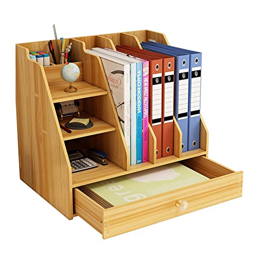 Catekro Schreibtisch Organizer Holz, Stiftebox Schreibtisch, Aufbewahrungsbox, Schreibtischablage für Schule, Büro, Zuhause （Braun） von Catekro