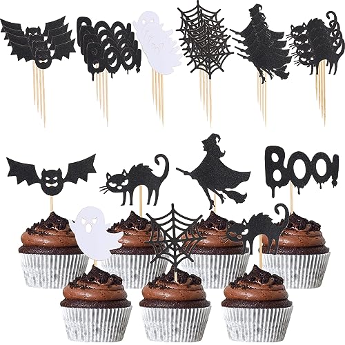 Catelves 24 Stück Tortendeko Halloween Cupcake Toppers Fledermaus Deko, Fledermaus Muffins Deko, Halloween Kuchen Dekoration, Halloween Deko Horror, Halloween Dekoration Fledermaus Themed Horror Party Catelves 24 Stück Tortendeko Halloween Cupcake Toppers Fledermaus Deko, Fledermaus Muffins Deko, Halloween Kuchen Dekoration, Halloween Deko Horror, Halloween Dekoration Fledermaus Themed Horror Party von Catelves
