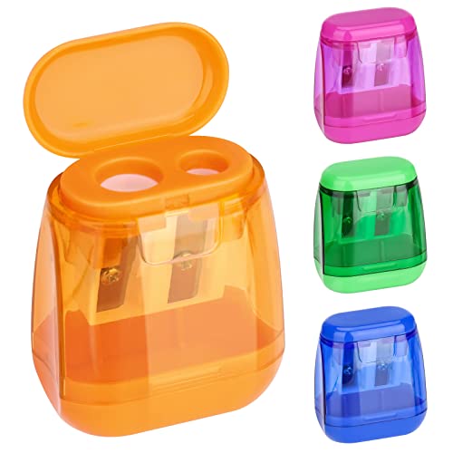 Catelves 4 Stück 4 Farben Anspitzer mit Behälter,Anspitzer Kinder,Bleistiftspitzer,Bunter Doppelloch-Bleistiftspitzer und Manueller Pencil Sharpener,Oval Spitzer für Schule Büro Catelves 4 Stück 4 Farben Anspitzer mit Behälter,Anspitzer Kinder,Bleistiftspitzer,Bunter Doppelloch-Bleistiftspitzer und Manueller Pencil Sharpener,Oval Spitzer für Schule Büro von Catelves
