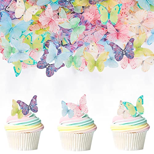Catelves 40 Stück Essbare Schmetterlinge für Torte, Deko Kuchen , Tortendeko Geburtstag Essbar von Catelves
