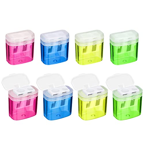 Catelves 8 Stücke 4 Farben Anspitzer mit Behälter, Spitzer mit Dose, Anspitzer mit Behälter Klein, Anspitzer Kinder, Doppelloch-Bleistiftspitzer und Manueller Pencil Sharpener,Spitzer für Schule Büro Catelves 8 Stücke 4 Farben Anspitzer mit Behälter, Spitzer mit Dose, Anspitzer mit Behälter Klein, Anspitzer Kinder, Doppelloch-Bleistiftspitzer und Manueller Pencil Sharpener,Spitzer für Schule Büro von Catelves