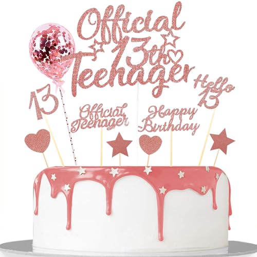 Catelves Glitzer Deko 13. Geburtstag Mädchen Teenager, 13 Geburtstag Jungen Mädchen, Teenager Mädchen Deko, 13. Geburtstag Cupcake Toppers Official Teenager Cupcake, 13th Birthday Cupcake Toppers Catelves Glitzer Deko 13. Geburtstag Mädchen Teenager, 13 Geburtstag Jungen Mädchen, Teenager Mädchen Deko, 13. Geburtstag Cupcake Toppers Official Teenager Cupcake, 13th Birthday Cupcake Toppers von Catelves
