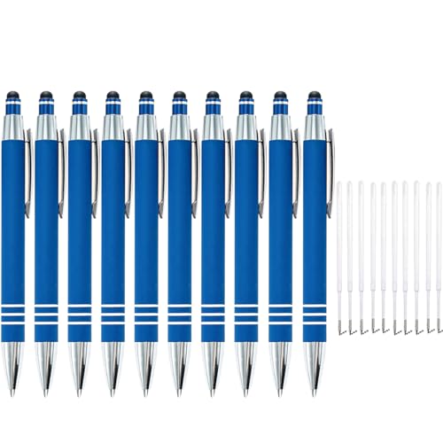 Catelves Kugelschreiber Mit Touchpen 1,0mm, 10 Stück 2 in 1 Kugelschreiber Hochwertig, Kugelschreiber Schwarz Mit Rutschfeste Griffzone, Kugelschreiber Set 10 Nachfüllen,für Büro Haushalt(Außen Blau) Catelves Kugelschreiber Mit Touchpen 1,0mm, 10 Stück 2 in 1 Kugelschreiber Hochwertig, Kugelschreiber Schwarz Mit Rutschfeste Griffzone, Kugelschreiber Set 10 Nachfüllen,für Büro Haushalt(Außen Blau) von Catelves