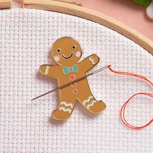 Needle Minder - Lebkuchenmann für Kreuzstich, Nähen, Sticken und Nadelarbeiten Zubehör, Emaille und Magnet Needle Minder - Lebkuchenmann für Kreuzstich, Nähen, Sticken und Nadelarbeiten Zubehör, Emaille und Magnet von Caterpillar Cross Stitch