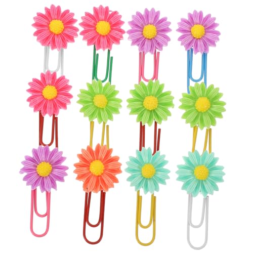 Büroklammern mit Blumenmuster, dekorative Clips in verschiedenen Farben, für Notizen, Sammelalben und Visitenkarten, Metall, Aluminiumlegierung, 12 Stück Büroklammern mit Blumenmuster, dekorative Clips in verschiedenen Farben, für Notizen, Sammelalben und Visitenkarten, Metall, Aluminiumlegierung, 12 Stück von Catgol