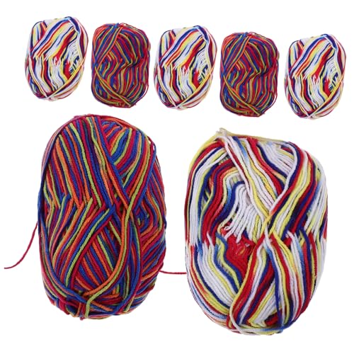 Buntes Milch-Baumwollgarn zum Stricken – weiches und sortiertes Häkelgarn für Pullover, Decken und Accessoires, 7 Stück Buntes Milch-Baumwollgarn zum Stricken – weiches und sortiertes Häkelgarn für Pullover, Decken und Accessoires, 7 Stück von Catgol