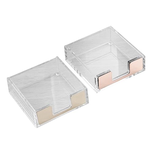 Stilvoller Notizblockhalter und Notizspender für Schreibtisch-Organisation, silberfarbene Acryl-Büroklammer-Halter für Zuhause und Büro, 2 Stück von Catgol