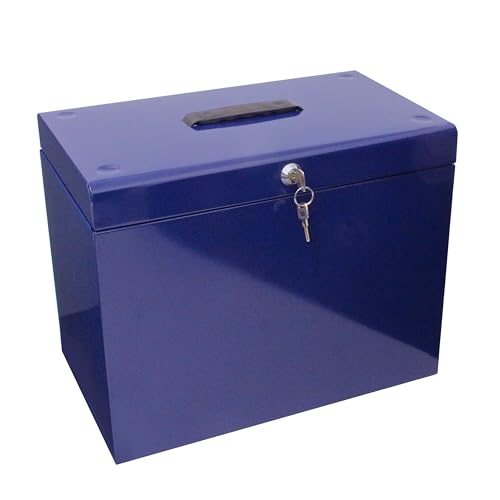 Ablagebox / Hängemappenbox (aus Metall, A4) blau von Cathedral