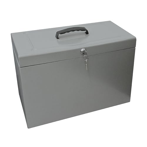 Ablagebox / Hängemappenbox (aus Metall, Format Foolscap ca. 33 x 43 cm) grau von Cathedral