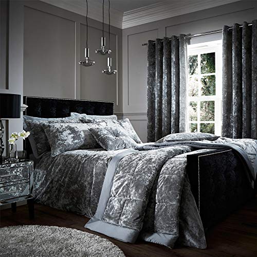Catherine Lansfield, Bettbezug-Set, Pannesamt, silberfarben, Polyester, Silber, Super King Size Catherine Lansfield, Bettbezug-Set, Pannesamt, silberfarben, Polyester, Silber, Super King Size von Catherine Lansfield