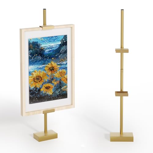 Cathyeen Tisch-Bilderrahmenständer, verstellbar für Rahmen bis zu 73,7 cm Höhe, Rahmenhalter, Ständer, Tischstaffelei für Display, Metall-Staffelei, Präsentationsständer für Bilderrahmen, Kunstwerke von Cathyeen