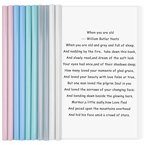 10 Stück Klar A4 Slide Binder Ordner mit Schiebe Bar, Kunststoff A4 Sliding Bar Binder, a4 Clip Bar Datei, Bericht Abdeckungen Datei Ordner für Zuhause Schule Büro Dokumente Organizer (5 Farben) (B) von Catime