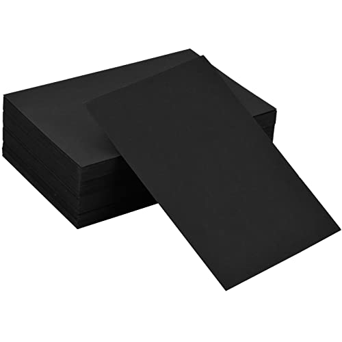 100 Stück A6 DIY Papier Karten, 15x10cm Leere Grußkarten Mitteilungs Karte, 350g/m² Blanko Kraftpapier Memory Wort Karton Namenskarten für Geschenkanhänger Graffiti Botschaft Kunsthandwerk (Schwarz) von Catime