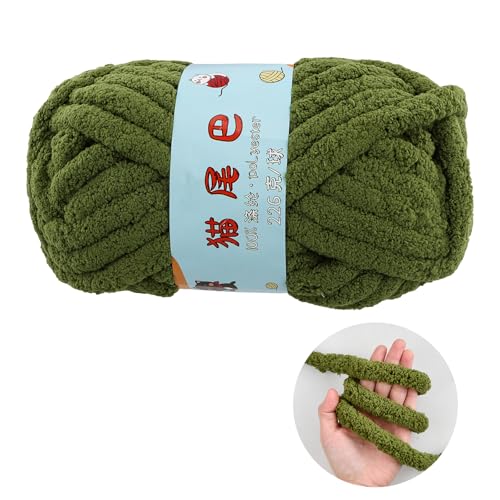 25,6m Häkelgarn 226g, 2mm Wolle zum Häkeln Stricken, Stickgarn Weiches, Häkelwolle Dickes Garn Plüsch, Chunky Garn für Taschen Gestrickte Decke Teppich Hüte Schuhe Kleidung Haustier Bett (Grün) 25,6m Häkelgarn 226g, 2mm Wolle zum Häkeln Stricken, Stickgarn Weiches, Häkelwolle Dickes Garn Plüsch, Chunky Garn für Taschen Gestrickte Decke Teppich Hüte Schuhe Kleidung Haustier Bett (Grün) von Catime